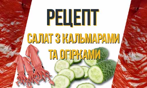 Рецепт Салату з кальмарами та огірками фото
