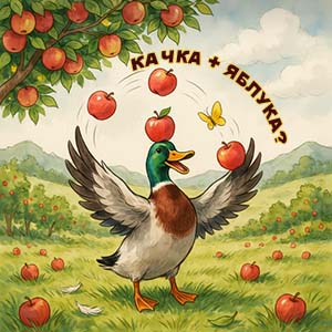 Фото з посиланням на стттаю про качку з яблуками